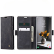 CASEME case for Samsung Galaxy S22 Ultra, Leather Wallet Case, black