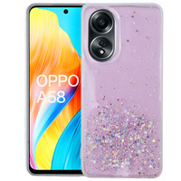 Case for Oppo A58 4G, Glittery, pink