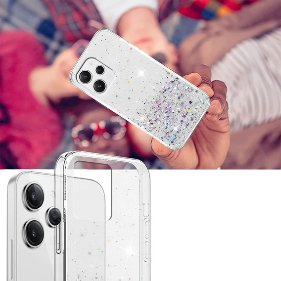 Case for Xiaomi Redmi 12, Glittery, transparent