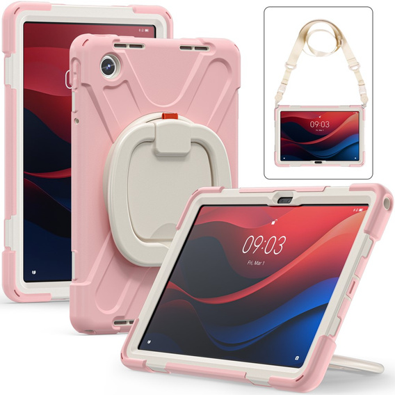 Children's case for Lenovo Tab M11, armored with strap, pink