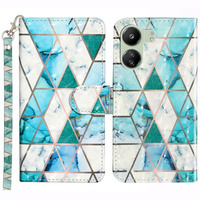 Flip case for Xiaomi Redmi 13C / Poco C65, Wallet, Marble green