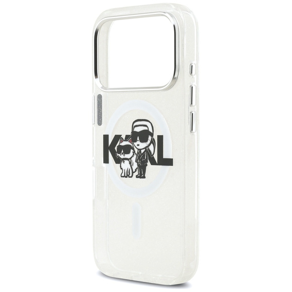Karl Lagerfeld IML Glitter Karl and Choupette MagSafe Case for iPhone 17 Pro