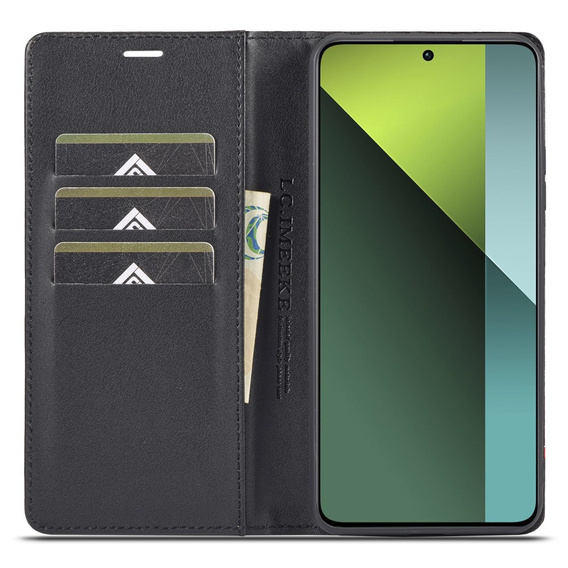 Flap case for Xiaomi Redmi Note 13 Pro 5G, Carbon LC.IMEEKE, black