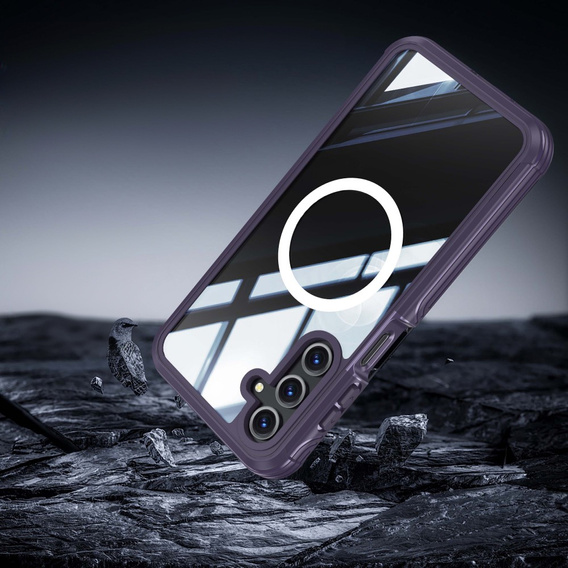 Case for Samsung Galaxy A16, Shockproof, with glass, for MagSafe, purple
