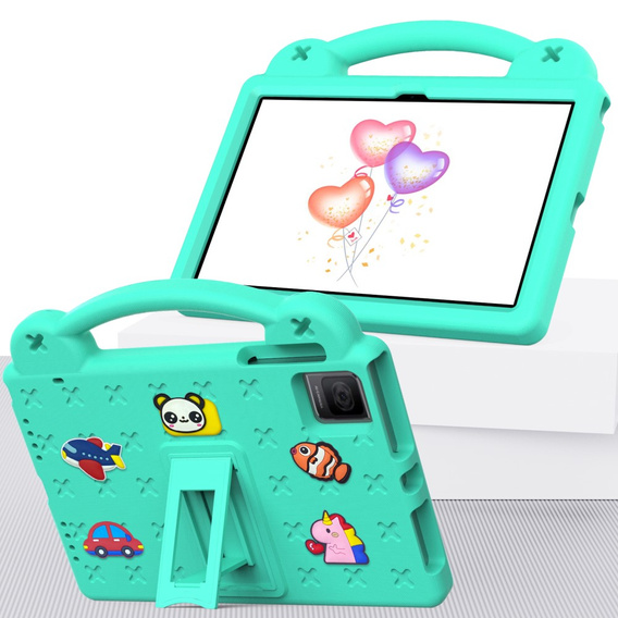Children's case for T Tablet 5G, Cute Patterns, with stand, green