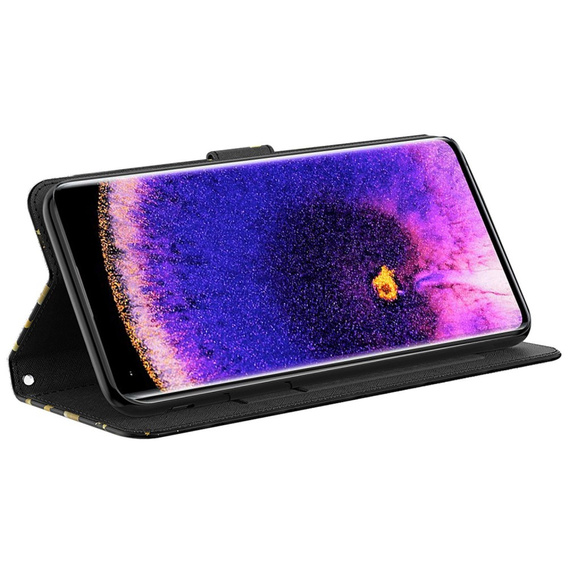 Flip case for Oppo A17, Wallet, Butterflies gold