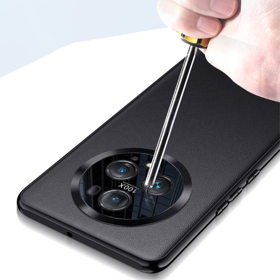 Leather case for Honor Magic 5 Pro, leather hybrid, black