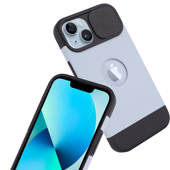 ERBORD MagSafe Cam Slider Case, Blue + Screen Protector for iPhone 13 / iPhone 14