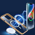 Case for iPhone 14 Plus, ERBORD Hybrid MagSafe Case, gold