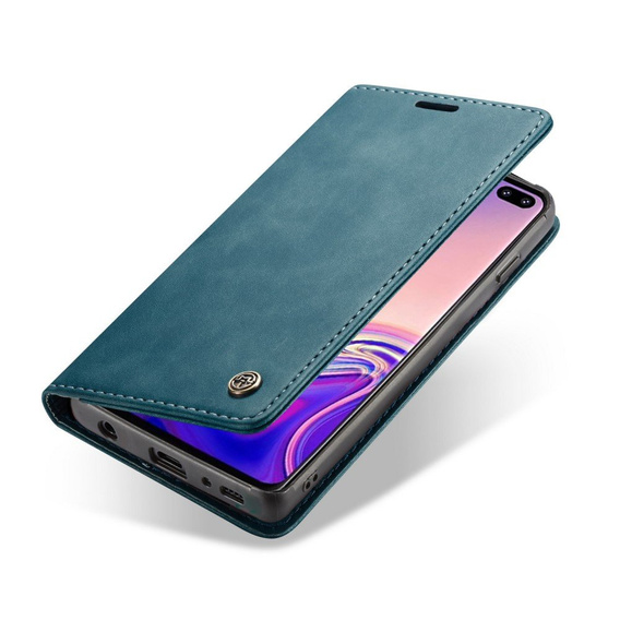CASEME case for Samsung Galaxy S10 Plus, Leather Wallet Case, blue