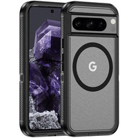 Case with frame for Google Pixel 8 Pro, for MagSafe, transparent / black