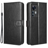 Flip case for Xiaomi 12T, Crazy Horse Wallet, black
