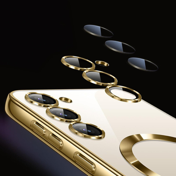 Case for Samsung Galaxy S24, Electro MagSafe, gold + Screen Glass