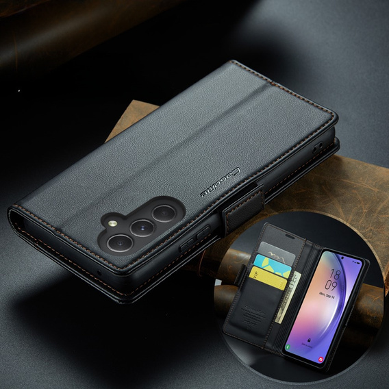 CASEME flip case for Samsung Galaxy A54 5G, Litchi Wallet, black