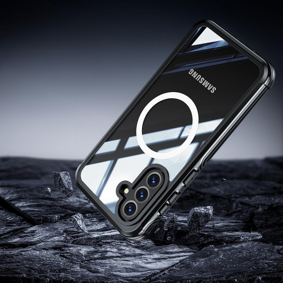 Case for Samsung Galaxy A36 / Samsung Galaxy A56, Shockproof, with glass, for MagSafe, black