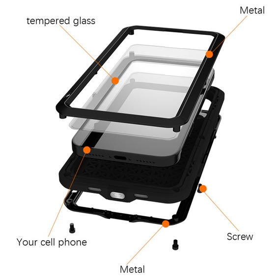 Armoured case with tempered glass for iPhone 17 Pro Max