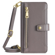 Flip case for Samsung Galaxy A25 5G, Wallet Zipper Pocket, grey