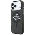 Karl Lagerfeld IML Glitter Karl & Choupette Sketch Logo MagSafe Case for iPhone 17 Pro Max