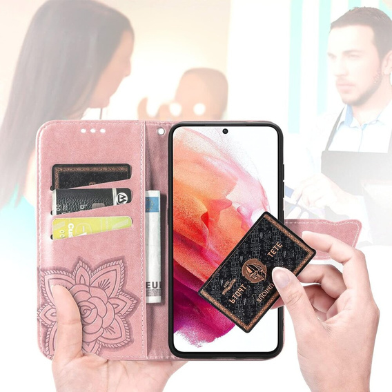 Flip case for Oppo Reno 11F 5G, Butterfly, pink rose gold