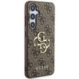 GUESS Case for Samsung Galaxy A55, 4G Big Metal Logo, brown