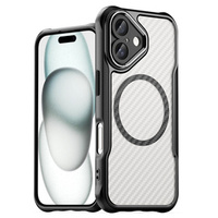 Case for iPhone 16 Plus, Fusion Hybrid Carbon, for MagSafe, black