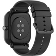 Silicone strap 20mm, Black/Black Buckle