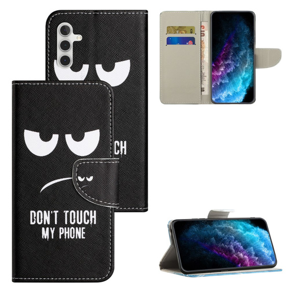 Flip case for Samsung Galaxy M15 5G, Wallet, Don't Touch My Phone black