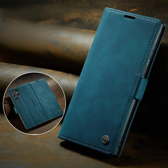 CASEME case for Samsung Galaxy S22 Ultra, Leather Wallet Case, green