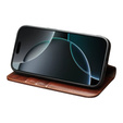 QIALINO Genuine Cow Leather flip case for iPhone 17 Pro Max, brown