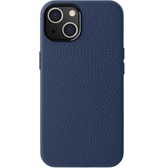 MELKCO case for iPhone 15 Plus, leather for MagSafe, dark blue