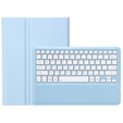 Case + keyboard Samsung Galaxy Tab S9+, Leather Pen Slot, light blue