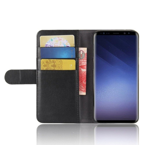 Flip case for Samsung Galaxy S9, Leather Flexi Book, black