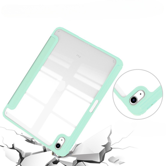Case for iPad 10.9 2022 10 Gen, Smartcase Hybrid, with stylus space, green
