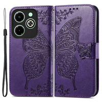 Flip case for Infinix Hot 40i, Butterfly, purple