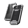 Case for iPhone 13 Mini, R-JUST CamShield Slide, armoured, silver / black