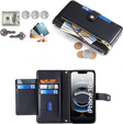 Flip case for iPhone 16E, Wallet Zipper Pocket, black