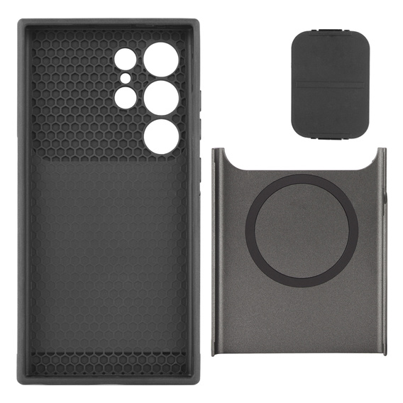 Case for Samsung Galaxy S24 Ultra, ERBORD MagProtect Slide Camera, gray gunmetal