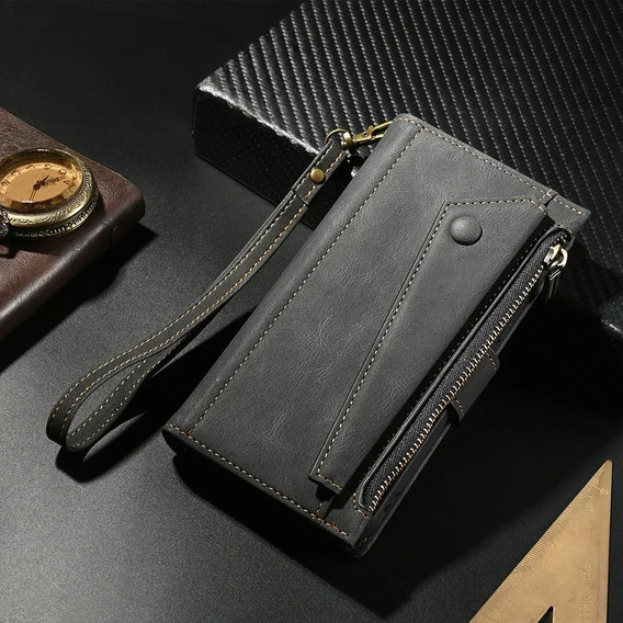 Flip case for Honor Magic 6 Lite 5G, Wallet Zipper Pocket, black
