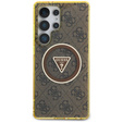 GUESS Magnetic IML Metal Glitter 4G Circle Triangle case for Samsung Galaxy S25 Ultra