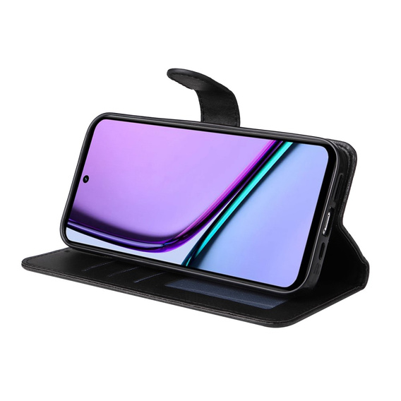 Flip case for Realme C67, Leather Wallet, black