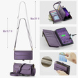 Case CASEME for Samsung Galaxy S25 FE, RFID Leather Wallet, with shoulder strap, purple