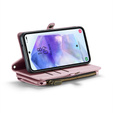 Case CASEME for Samsung Galaxy A55 5G, RFID Leather Wallet, with shoulder strap, pink