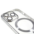 Case for iPhone 14 Pro, Electro MagSafe, silver + Screen Glass
