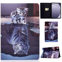 Case for Samsung Galaxy Tab A9+ X210 / X215 / X216B, cat and tiger