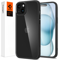 Spigen case for iPhone 15, Ultra Hybrid, black + 9H Tempered Glass