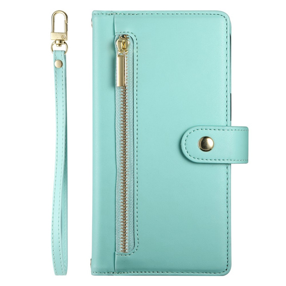 Flip case for Oppo Reno 13F 5G, Wallet Zipper Pocket, mint