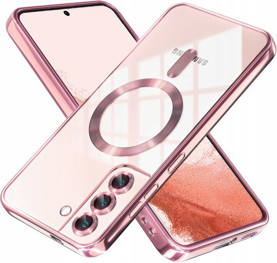 Case for Samsung Galaxy S22, Electro MagSafe, pink rose gold + Screen Glass