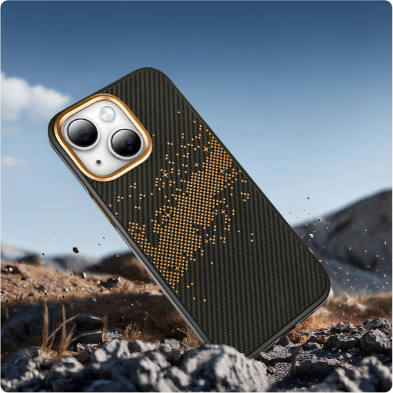 Case for iPhone 15, Milky Way, gold