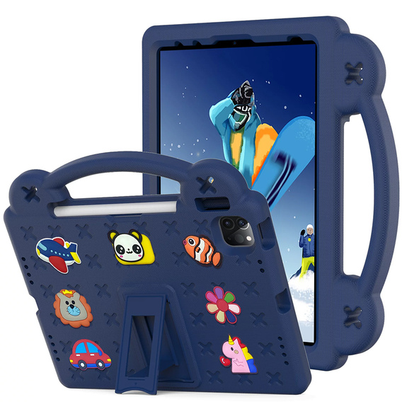 Children's case for iPad 10.9 2022 10 Gen, Cute Patterns, with stand, dark blue