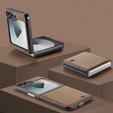 Case for Samsung Galaxy Z Flip7 FE / Z Flip6, CASEME Litchi Leather, brown